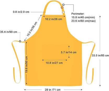 Jubatus 2 Pack Bib Aprons with 2 Pockets Cooking Chef Kitchen Apron - Image 7