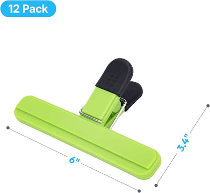 OWLKELA Chip Clip, 12 Pack Colors Wide Open Bag Clips - Image 2