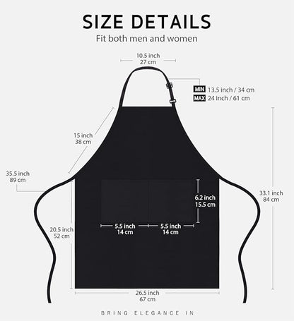 Syntus Apron for Men Women, Adjustable Cooking Kitchen Chef Aprons - Image 2