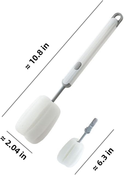 Bottle Brush Long Handle Cup Cleaner Brush Sponge Bottle Scrubber Detachable - Image 6
