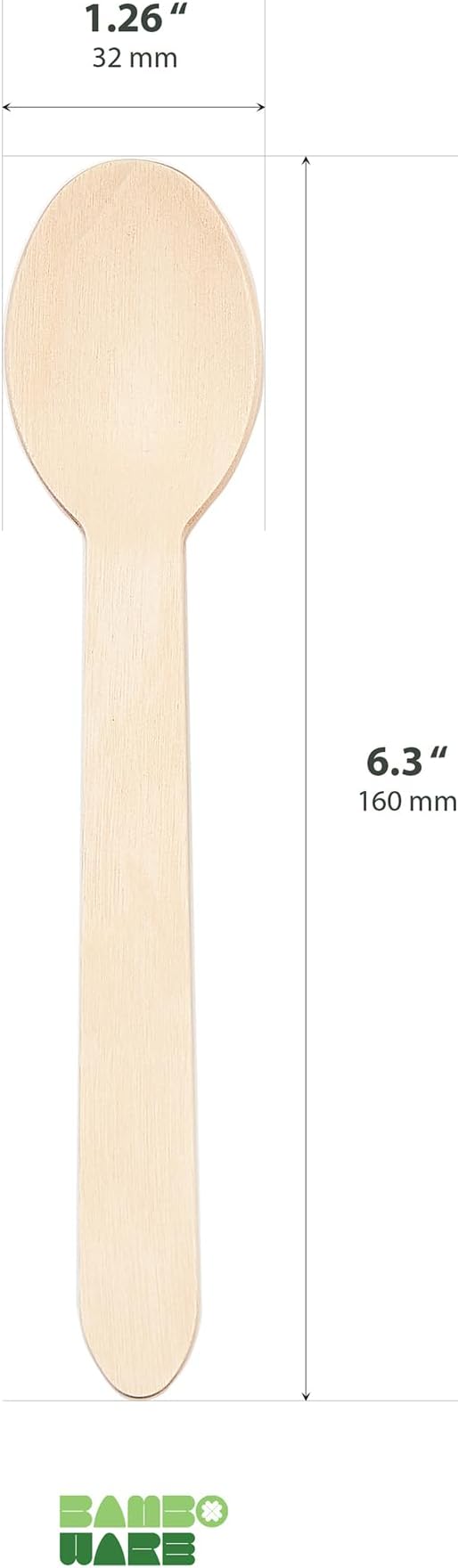 Wooden Spoons 1000 Pieces Bulk Pack | Heavy-Duty Birch Wood Disposable Spoons | - Image 2
