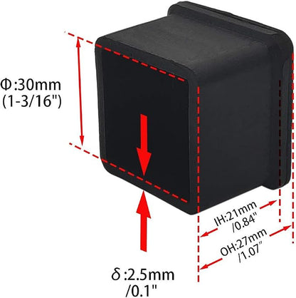 Flyshop 20PCS Non-Slip Rubber Leg Tips Floor Protectors Square Chair Leg Caps - Image 2
