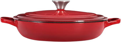Flavehc Braiser Enameled Cast Iron Braiser 3 qt Braiser Pan - Image 9