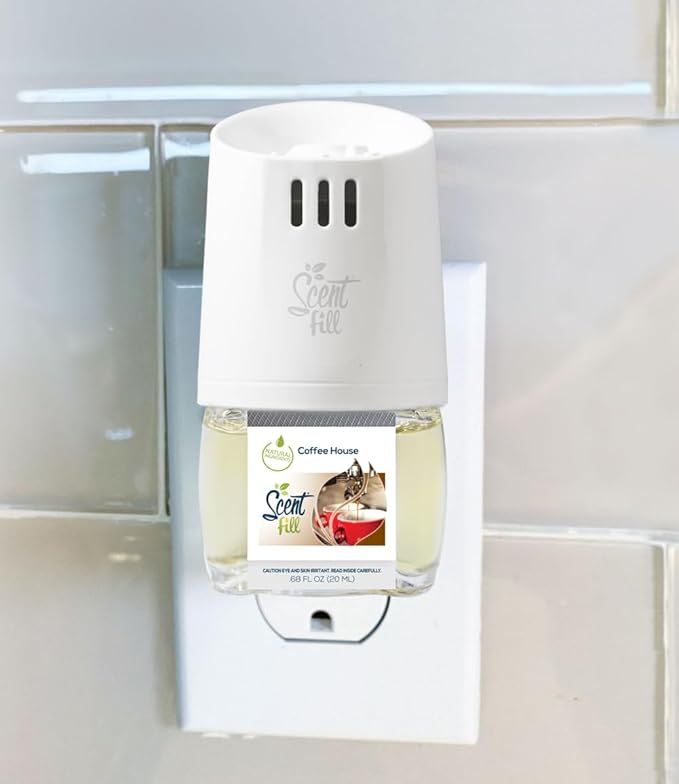 Scent Fill Coffee House Plug in Air Freshener, 4 Scented Oil Refills