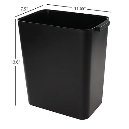 3-Pack Black 4.5 Gallon Plastic Trash Can Wastebasket, Garbage Container Bin - Image 2