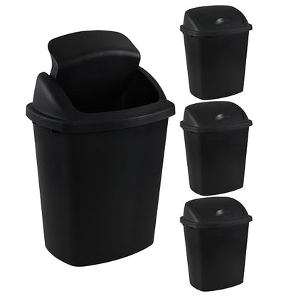 6 Gallon Swing Top Trash Can Outdoor and Indoor Recycle Bin, Plastic Garbage Can by Yesdate