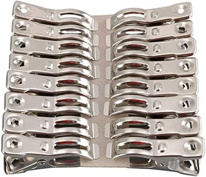 Clothes Pins 32 Pcs Metal Beach Chair Towel Clips, Heavy Duty Stainless Steel by Commoditydisplay