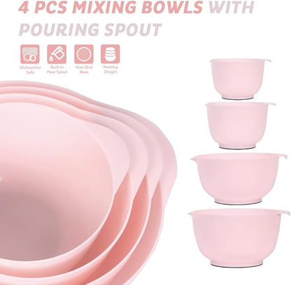 BoxedHome Nesting Plastic Mixing Bowl Set, 4 Piece Mixing Bowl Set - Image 2