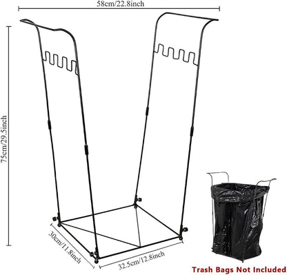 2 Pack Trash Bag Holder, 30-45 Gallon Garbage Bag Holder, Metal Portable Leaf - Image 2