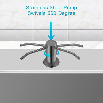 OHiHi Dish Soap Dispenser for Kitchen Sink, Countertop Sink Soap Dispenser - Image 2