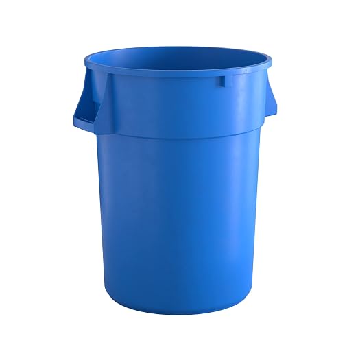 44 Gallon Blue Round Commercial Trash Can by Krollen+Industrial