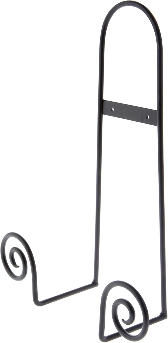 Bard's Black Wrought Iron Wall Mountable Tray or Platter Hanger, 16.25" H x 11.75" W x 4.5" D (For 16" - 30" Trays or Platters)