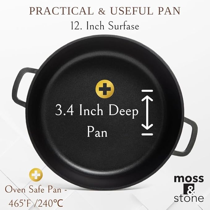 Moss & Stone 12 Inch Nonstick Large Skillet - Image 3