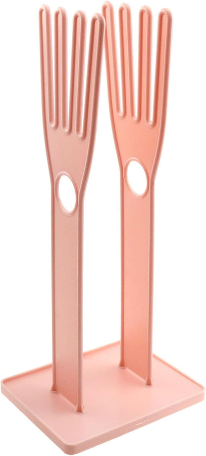 Pink Glove Holder 15x12x34cm Multifunctional Rubber Glove Drainer Towel Storage - Image 2