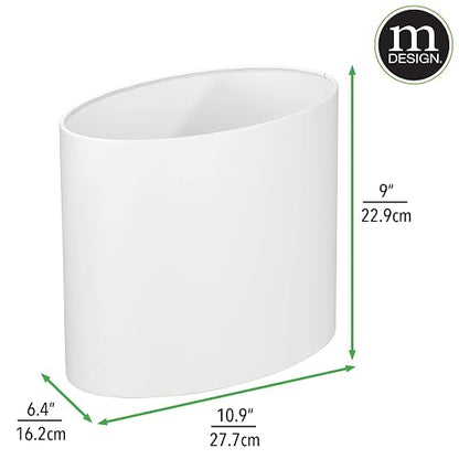mDesign Stainless Steel Metal Oval Trash Can, 7.9 Liter/2.09 Gallon Wastebasket - Image 3