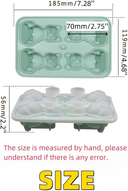 Cute 3D Cat Silicone Ice Cube Tray Mold Cartoon Animal Ice Box BPA-Free - Image 2