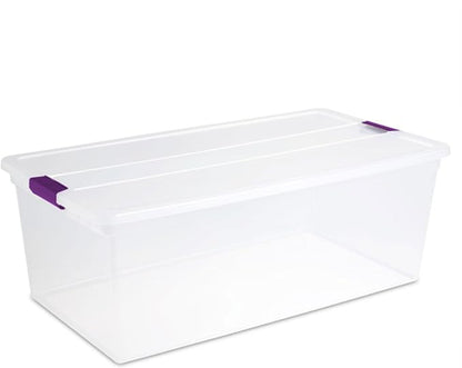 Sterilite 8-Pack 110 Quart ClearView Latch Box, Stackable Organizer Bins - Image 7