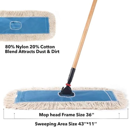 Matthew Cleaning 36'' Industrial Strength Cotton Dust Mop Refill Washable - Image 4