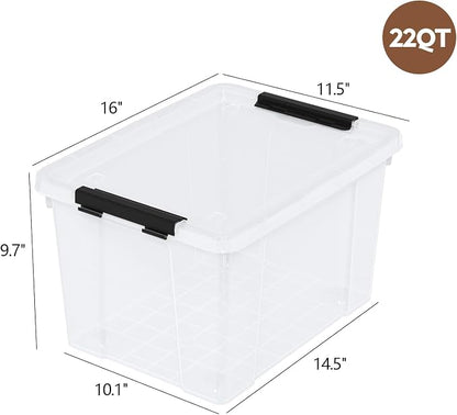 Zopnny 24 Quart Clear Plastic Storage Bin - Image 2