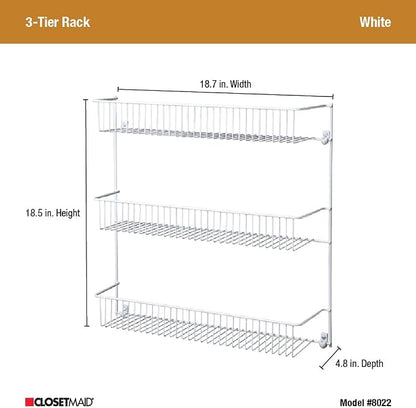 ClosetMaid 3-Tier Hanging Wall Mounted Metal Rack - Image 3