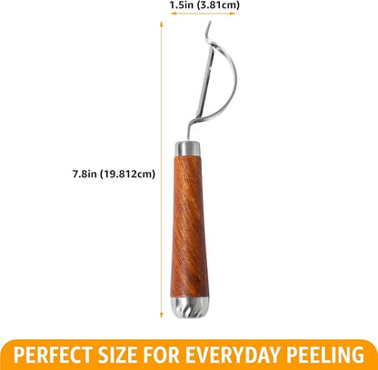 Potato Peeler Wooden Handle, Curved Multifunctional Vegetable Peeler, Rosewood - Image 6