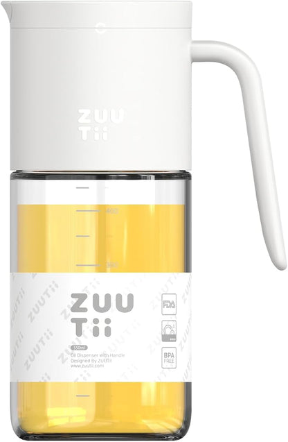 Zuutii Olive Oil Dispenser Bottle 18.6oz – Auto Flip Glass Vinegar Bottle by Zuutii