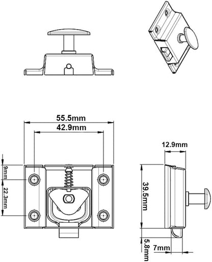 QCAA Oval Turn Cabinet Latch, for Cupboard & Other Furniture, Chrome Plated - Image 3