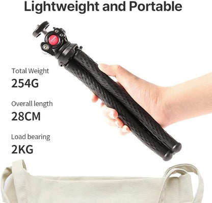 ULANZI FT-01 Phone Tripod with Holder, Mini Camera Flexible Tripod Stand with Cold Shoe Mount, 1/4'' Screw for Magic Arm, Universal for iPhone 16 15 Pro Max XS Max X 8 Samsung Canon Nikon Sony Cameras