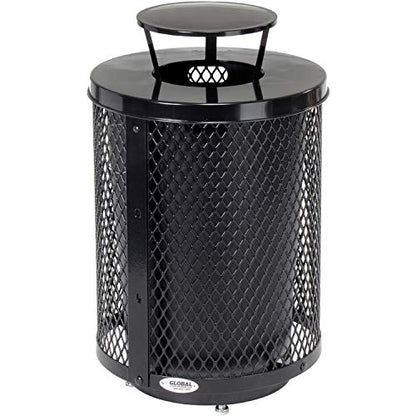 Global Industrial Outdoor Diamond Steel Trash Can - Image 5