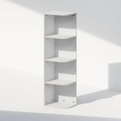 Furinno Reed Corner Shelf, 4-Tier Corner Bookshelf, Book Shelf, Corner Shelves - Image 3