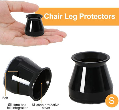 32 Pcs Chair Leg Protectors for Hardwood Floors, Silicone Felt Furniture Leg - Image 3