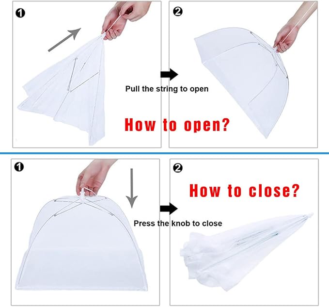 Food Covers for Outside Mesh, 2 Pack 40"X24" + 2 Pack 17"X17" Extra Large Pop - Image 5