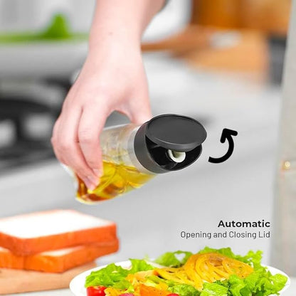Premium Glass Olive Oil and Vinegar Dispenser Bottles Set, 2-Piece 16oz Kitchen - Image 3