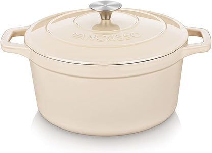 vancasso Cast Iron Dutch Oven, 6 QT Round Pot by vancasso