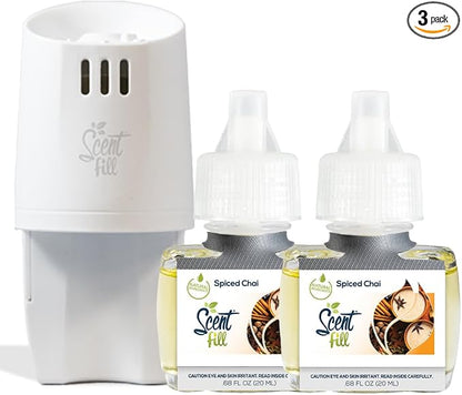 Scent Fill Spiced Chai Plug in Air Freshener, Scented Oil Refills, 2 Refills + by ScentFill