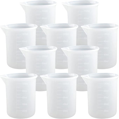 10 PCS 100ml Silicone Measuring Cups by Moukiween