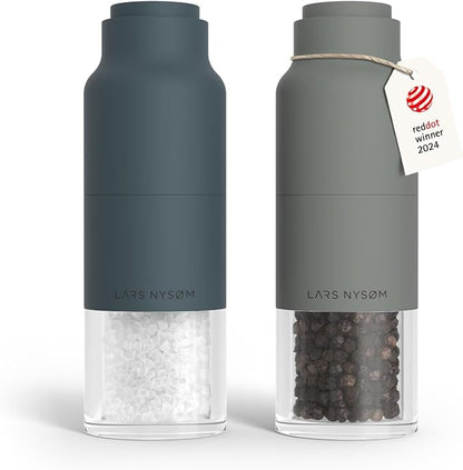 LARS NYSØM Salt and Pepper Grinder Set, Stainless Steel Manual Salt and Pepper by LN