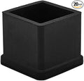 Flyshop Heavy Duty Non-Slip Rubber Leg Tips Square Chair Leg Floor Protectors 20mm x 20mm (13/16" x 13/16") 20pcs Black