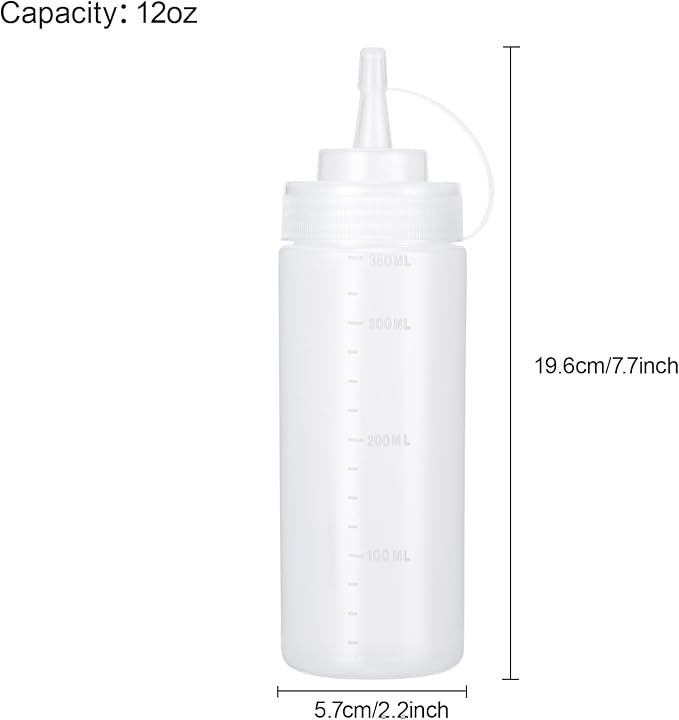 Condiment Squeeze Bottles Ketchup Dispenser, 6 Pack 12oz Squeeze Bottles - Image 2