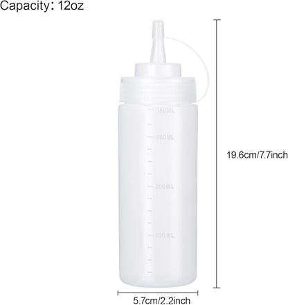 Condiment Squeeze Bottles Ketchup Dispenser, 6 Pack 12oz Squeeze Bottles - Image 2