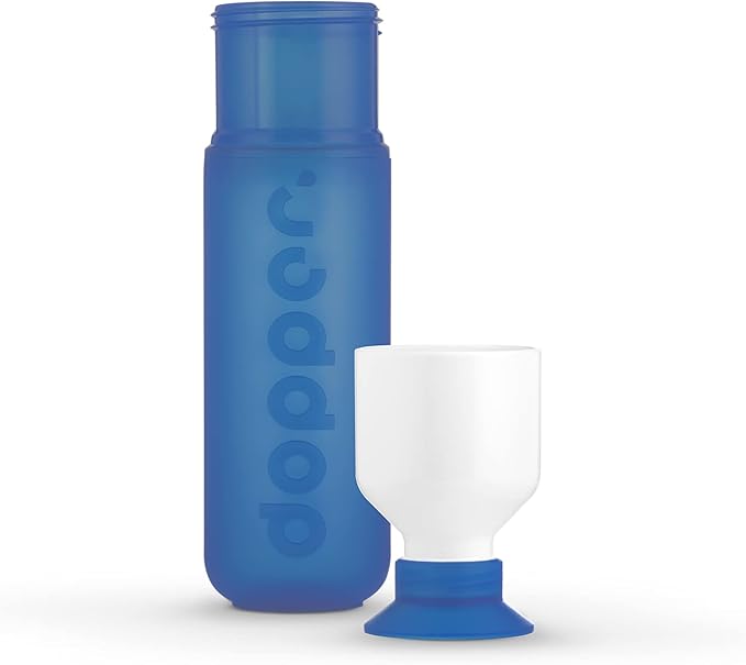 Preserve Dopper Water Bottle, 15.25 Ounce, Pacific Blue