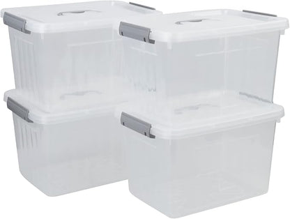 4-Pack Clear Plastic Storage Latch Box - Image 7