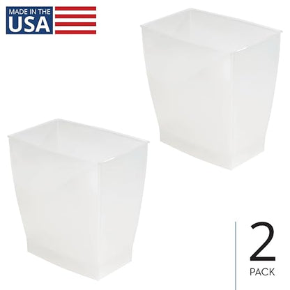 iDesign Small Rectangular Bathroom Trash Set of 2 Waste Can - Image 2