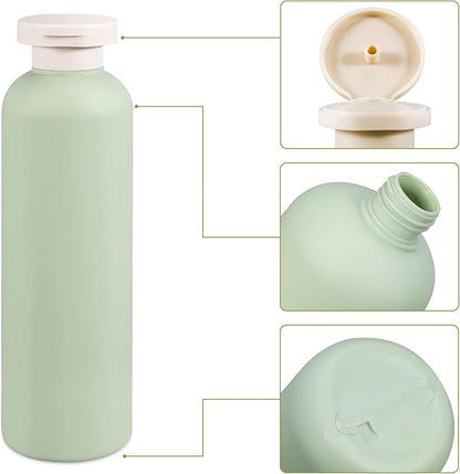 13.5oz Squeeze Bottles with Flip Cap, Refillable Plastic Travel Bottles for Creams, Lotion, Shampoo, Conditioner (2 Pcs)