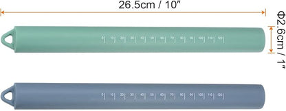 HARFINGTON 2pcs Silicone Rolling Pin 10" Stainless Silicone Surface Non-Stick - Image 2