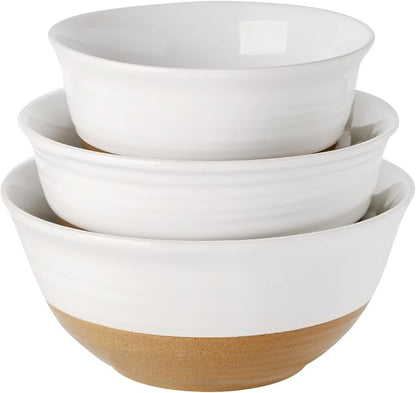 HASENSE Mixing Bowls, Large Ceramic Salad Bowls 2.1/1.5/1.0 Qt, Versatile by Hasense