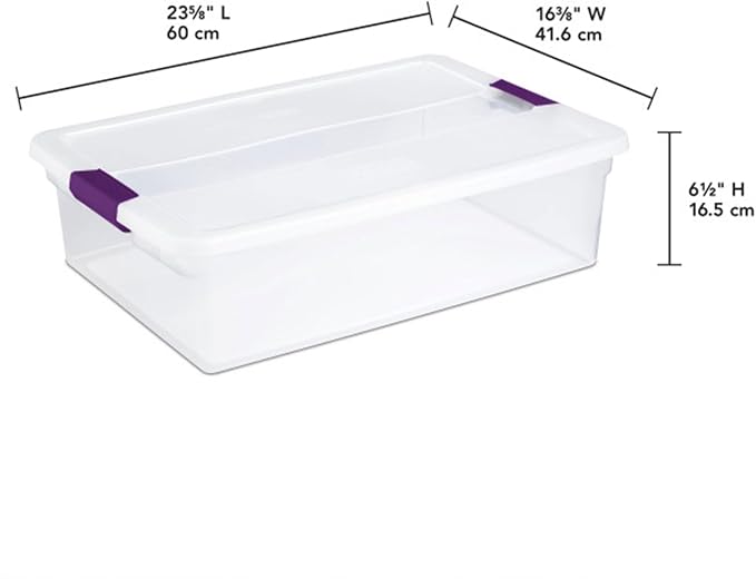 Sterilite 6-Pack 32 Quart ClearView Latch Box, Stackable Organizer Bins - Image 3