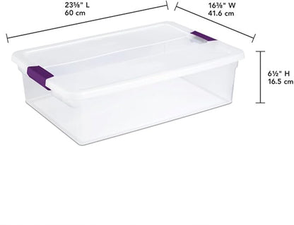Sterilite 6-Pack 32 Quart ClearView Latch Box, Stackable Organizer Bins - Image 3