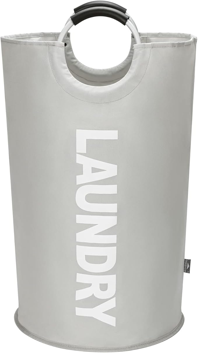 DOKEHOM 125L X-Large Collapsible Washing Laundry Basket Bag (7 Colors) for Bedroom, Fabric (Grey, XL)