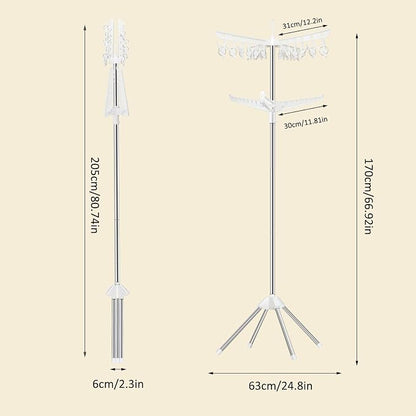 SUYU Clothes Drying Rack, Folding Clothes Drying Tree, 2 Layer - Image 7